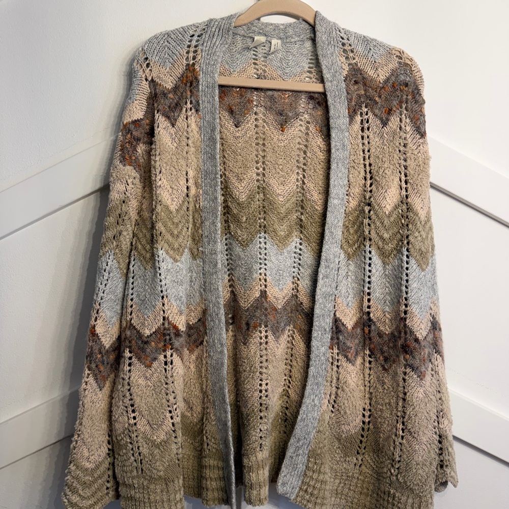 Anthropologie Multicolor Chevron Cardigan